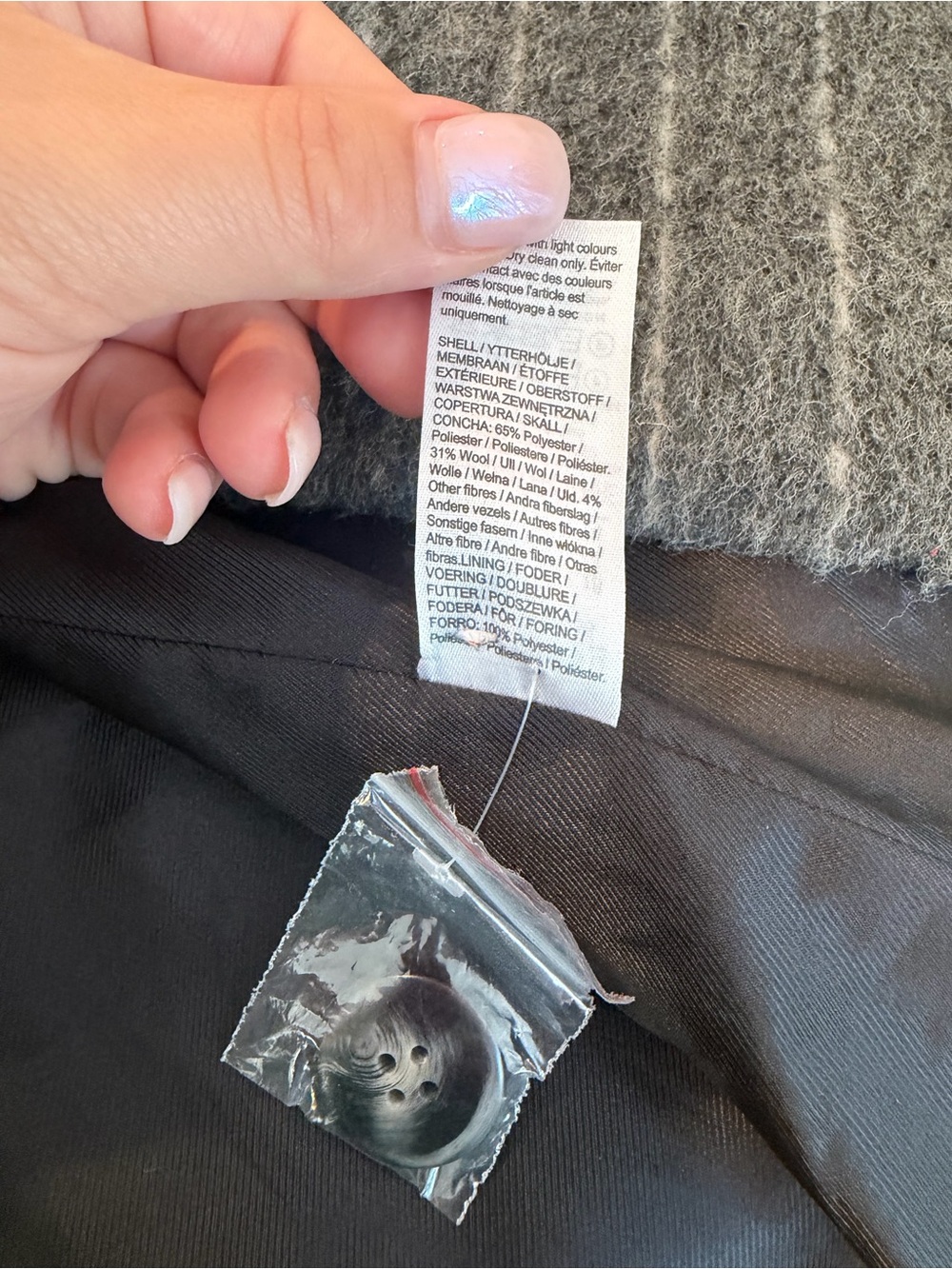River Island Grey Pinstripe Double-Breasted longline Coat - Picture 8 of 8